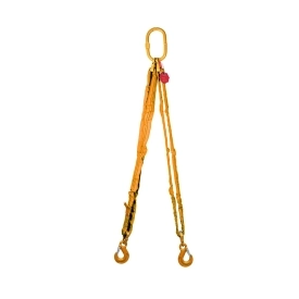 Dvoupramenný textilní vazák, oko-2 hák, Nosnost 14 000/10 000 kg, Certifikovaný